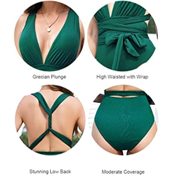 MSTUMING Deep V "Grecian Plunge" Halter One Piece Swimsuit  NEW WITH TAG! - Picture 5 of 12